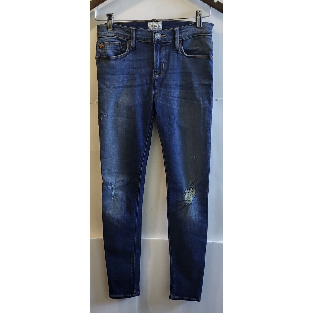 Hudson's‎ Blue Jeans, Natalie Mid Rise,  Distressed, Super Skinny, Women Size 26 - Picture 1 of 9